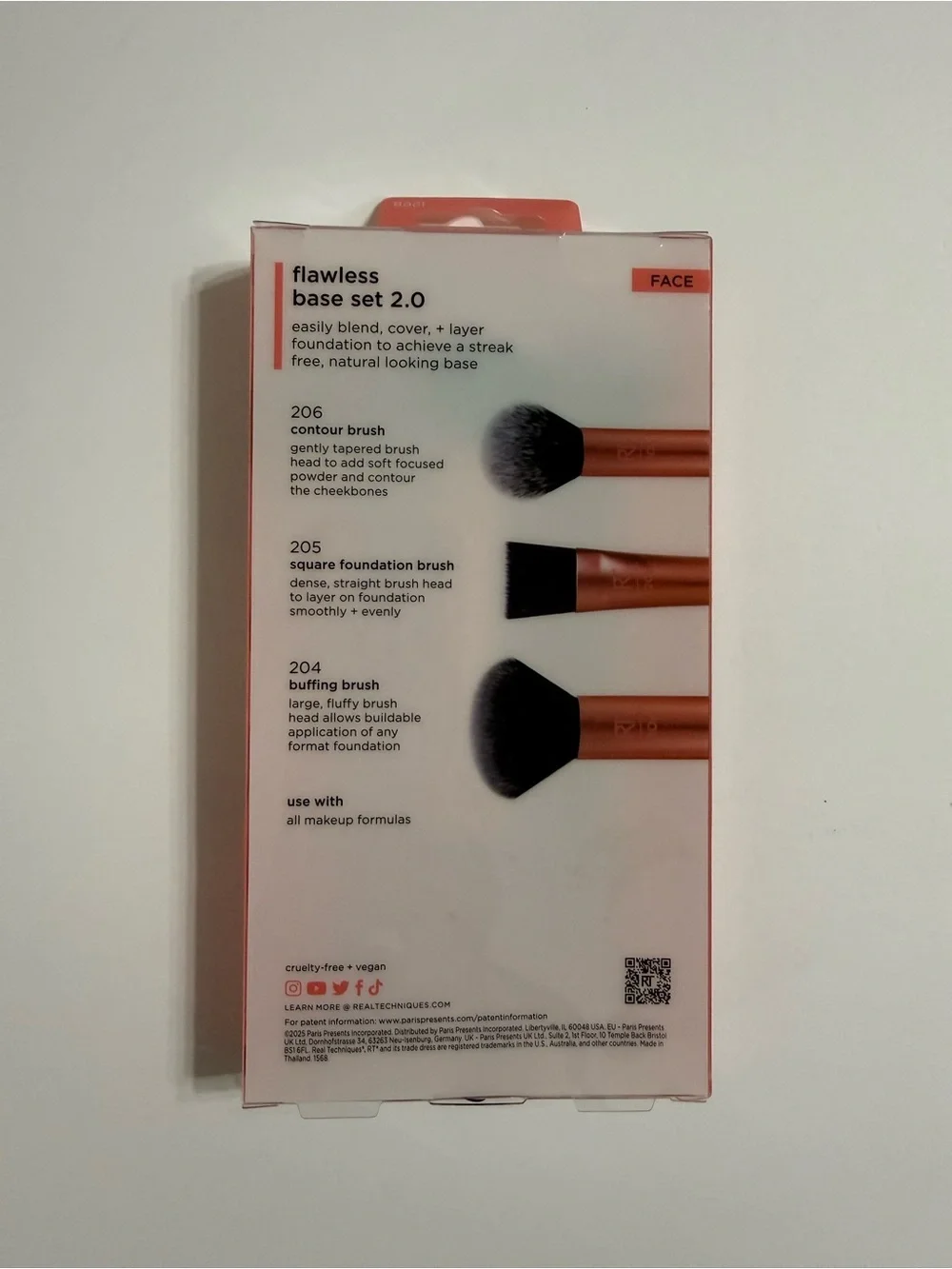 Real Techniques Three-Piece Face Brush Set - Metallic Orange Handles